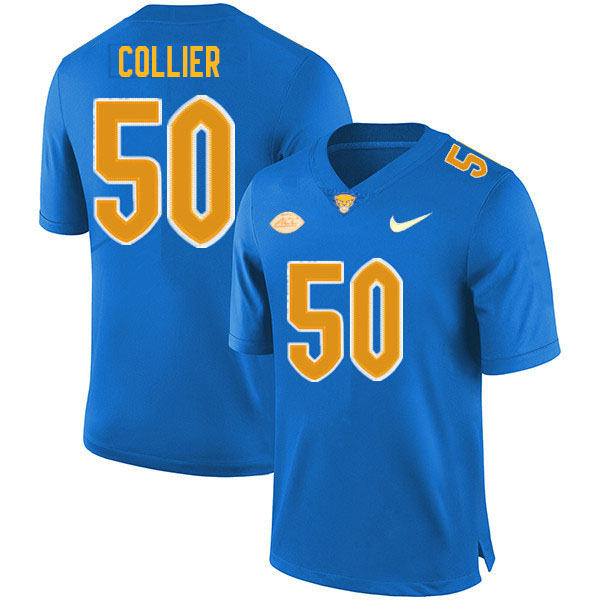 Men #50 Jason Collier Pitt Panthers College Football Jerseys Sale-Royal